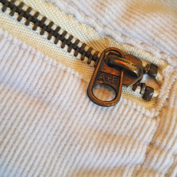 Y2K Abercrombie & Fitch Flared Corduroy Jeans Pants Side Slit Zip Pockets size 8 - Picture 6 of 16